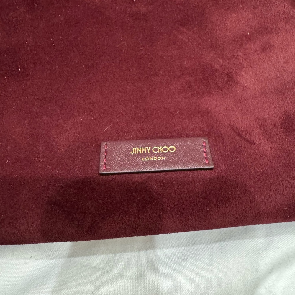 Jimmy Choo Ana Hobo Burgundy Suede Hobo Bag - Picture 10 of 14